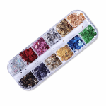 12 Grids Foil Nail Art Set