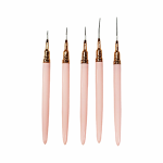 5PCS Nail Art Liner Brushes (Pink) – Plastic Handle