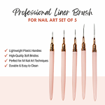 5PCS Nail Art Liner Brushes (Pink) – Plastic Handle - Image 2